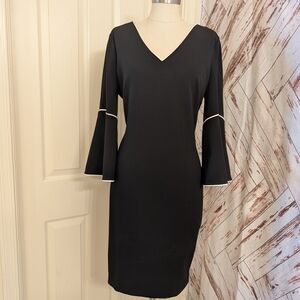 Elegant Black Dress with Flared Sleeves